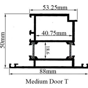 Medium Door T Profile TB Hinge Series Gulf Extrusion