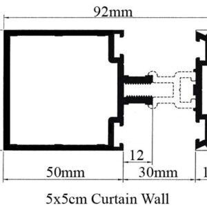 5x5 cm Curtain Wall 45001