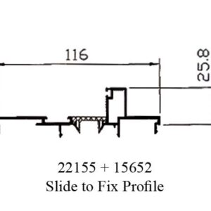 GE 12cm Sliding Series Slide to fix Profile (22155+15652)