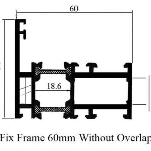 60mm Fix Frame Profile Without Overlap TB Hinge Series Gulf Extrusion