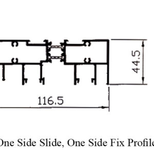 GE 12cm Sliding Series One Side Slide, One Side Fix Profile