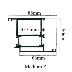 Medium Z Profile TB Hinge Series Gulf Extrusion