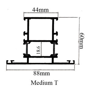 Medium T Profile TB Hinge Series Gulf Extrusion