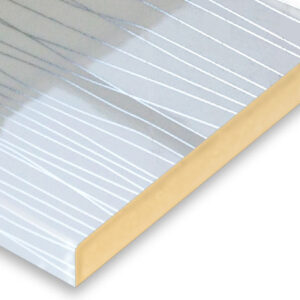 White + Silver Lines Post-Formed Laminated MDF Sheet